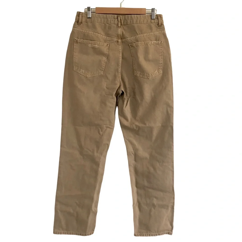 NWOT Free People Women's Dakota Straight High Rise Cafe Au Lait Distressed 30 - Picture 3 of 7